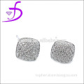 925 Sterling Silver Cubic Zirconia fake micro pave stud earrings